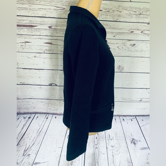 Women’s Small Sweater Cardigan Rafaella Quilt Texture Knit Zip Medium Weight - Picture 3 of 10